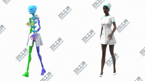 images/goods_img/20210312/3D Dark Skinned Black Nurse Rigged/3.jpg